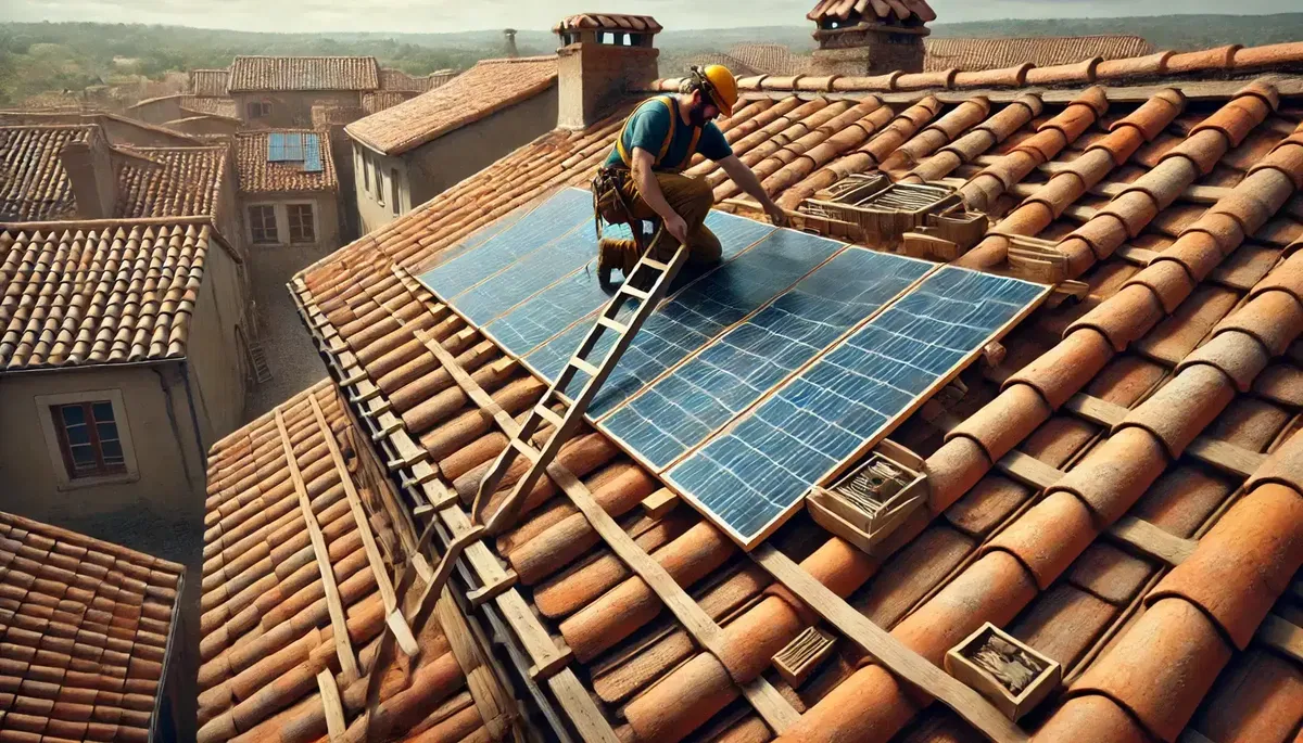 fixation panneau solaire sur une tuile romane